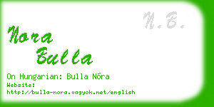 nora bulla business card